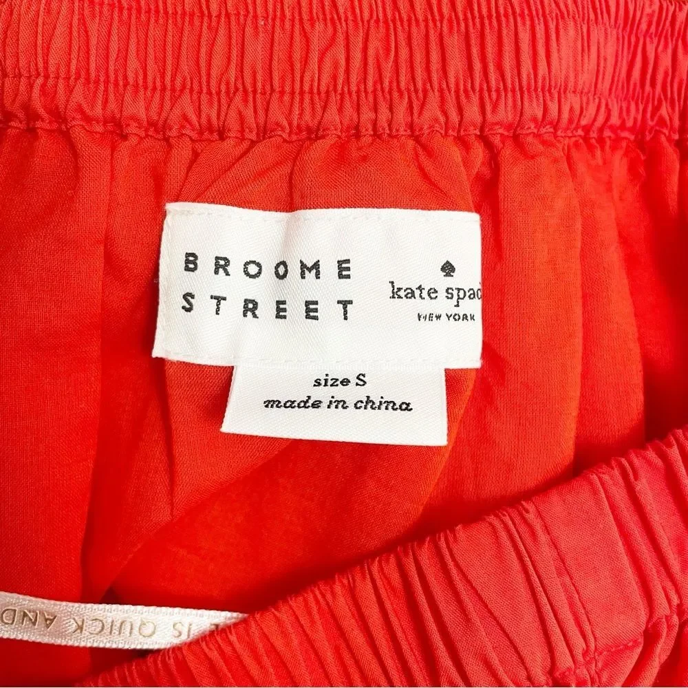 Kate Spade Broom Street Cotton Poplin Tiered Dress Cherry Pepper Red Size Small